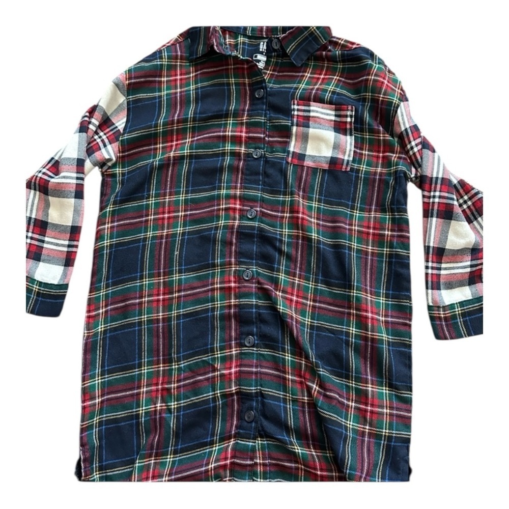 GAP Kids Navy and Red Plaid Sleep Shirt size 6